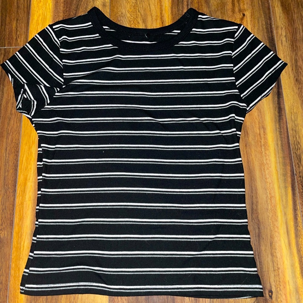 Striped black and white T-shirt